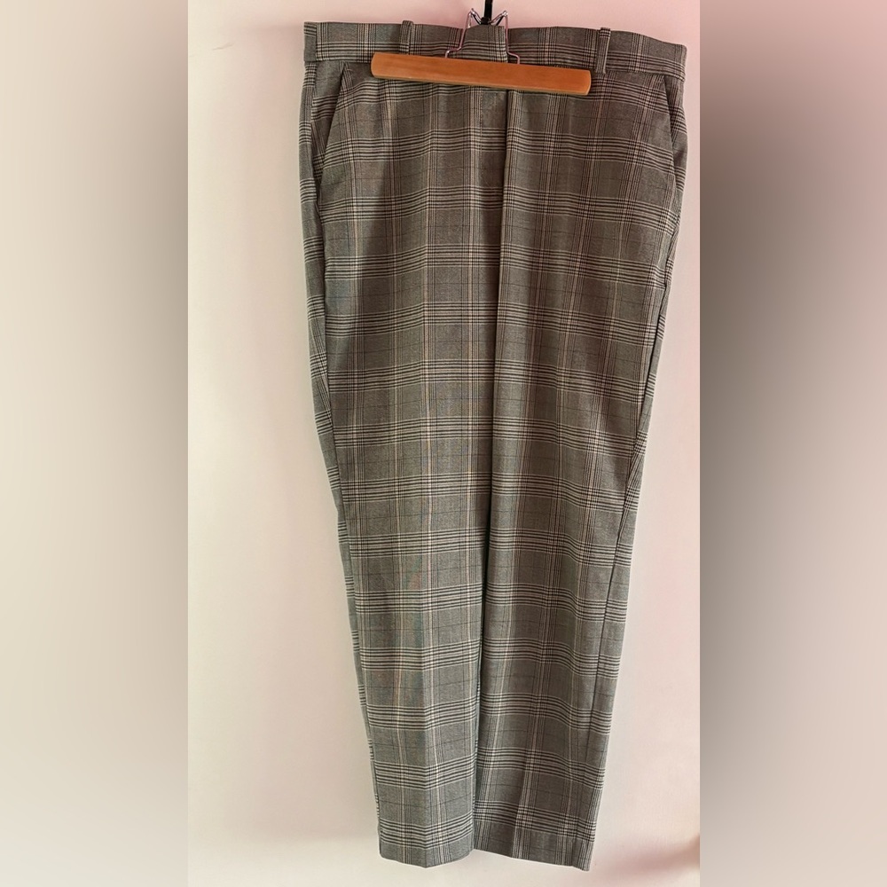 H&M Gray-Beige Plaid Slacks